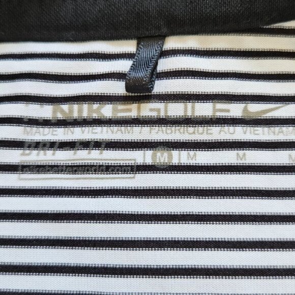 Nike Golf Black & White Striped Sleeveless Shirt - Picture 2 of 6